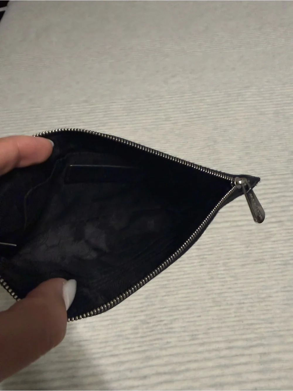 Michael Kors Black faux fur Zip Pouch